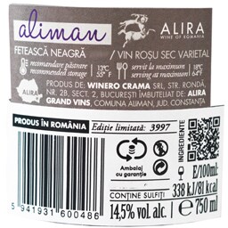 Alira | Aliman | Vin rosu sec Feteasca Neagra 0.75L