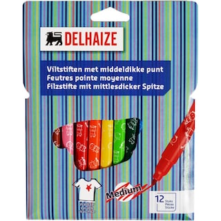 Delhaize | Carioci varf mediu 12 culori