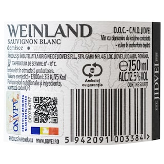 Jidvei | Weinland | Vin alb demisec Sauvignon Blanc 0.75L