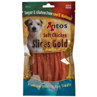 Antos | Recompense pentru caini Slices Gold cu pui 100g