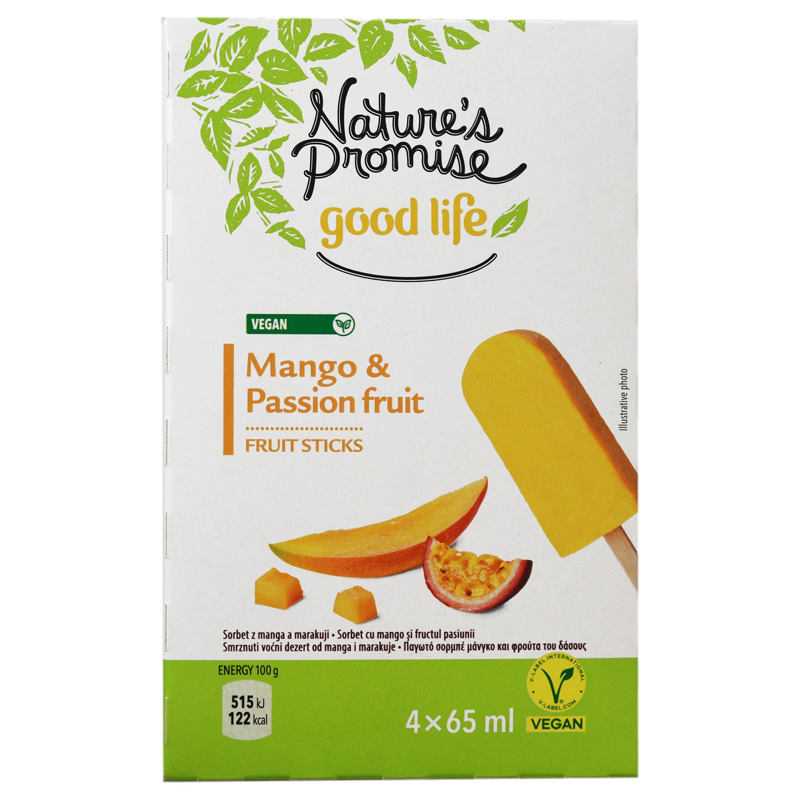 Nature's Promise | Sorbet cu mango si fructul pasiunii 4x65ml