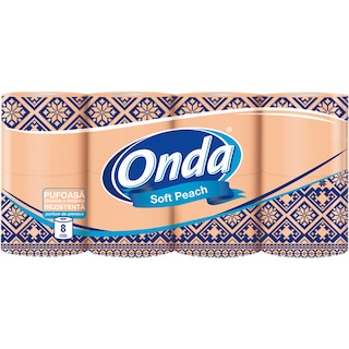 Onda | Soft Peach | Hartie igienica 8 role cu 3 straturi