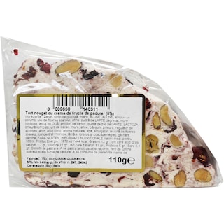 Quaranta | Felie de tort nougat cu migdale, alune si diverse fructe 110g