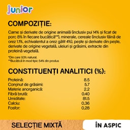 Pedigree | Hrana umeda pentru caini Junior, selectie mixta in aspic, 4x100g
