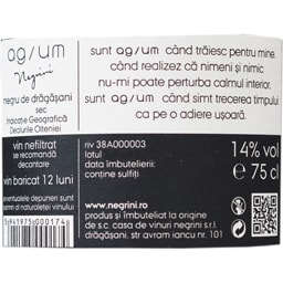 Negrini | Muga | Vin rosu Negru de Dragasani 0.75l