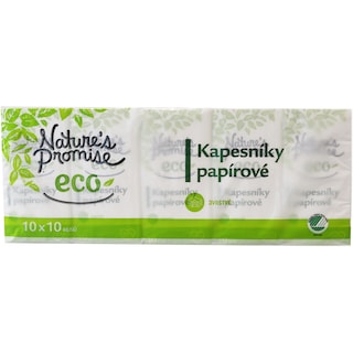 Nature's Promise Eco | Servetele nazale, 3 straturi, 10 pachetele x 10 servetele