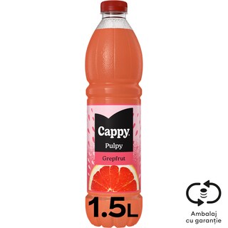 Cappy Pulpy | Bautura racoritoare cu suc si pulpa de grepfrut roz 1.5L