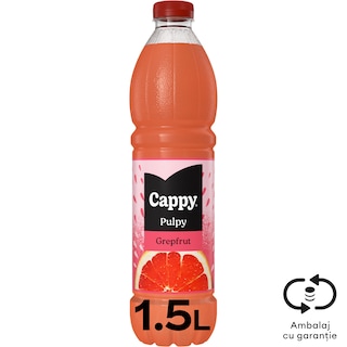 Cappy Pulpy | Bautura racoritoare cu suc si pulpa de grepfrut roz 1.5L