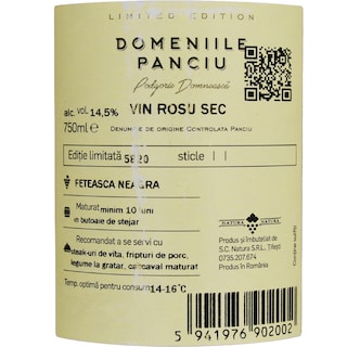 Domeniile Panciu | Vin rosu Feteasca Neagra 0.75L