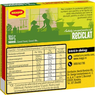 Maggi | Baza pentru mancaruri cu gust de legume, 6 cuburi 60g