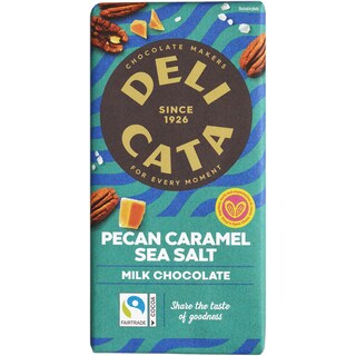 Delicata | Ciocolata cu lapte cu pecan, caramel si sare de mare 150g
