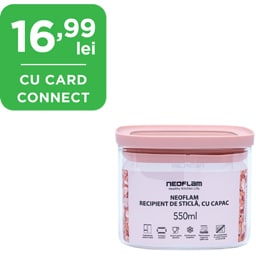 Neoflam | Recipient din sticla, cu capac, 550ml