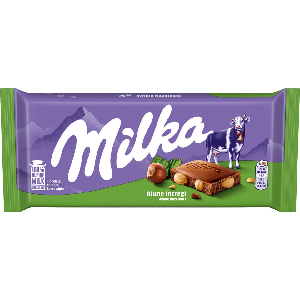 Ciocolata cu lapte si alune intregi 95g