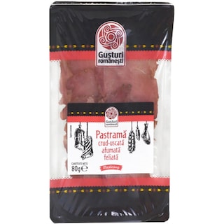 Gusturi romanesti | Pastrama crud-uscata afumata feliata 80g