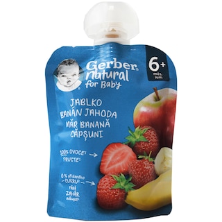 Gerber | Piure bio cu mar, banana si capsuni 90g