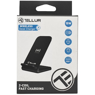 Tellur | Incarcator wireless rapid pentru birou, 15W