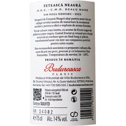Budureasca | Vin rosu demisec Feteasca Neagra 0.75L