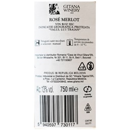 Gitana Winery | Vin roze sec Merlot 0.75L