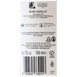 Gitana Winery | Vin roze sec Merlot 0.75L