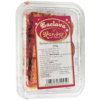 Xender | Baclava cu ciocolata si visine 250g