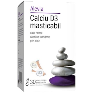 Alevia | Calciu D3 masticabil 30 comprimate