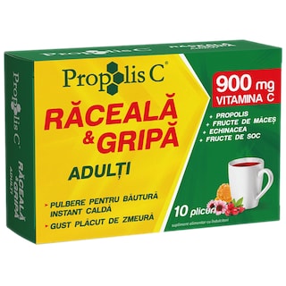 Propolis C | Supliment alimentar Raceala si Gripa Adulti, 8 plicuri