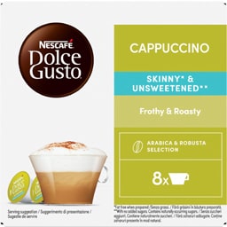 Nescafe | Dolce Gusto | Cafea Cappuccino Skinny & Unsweetened, 8 bauturi