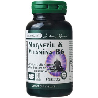 Pro Natura | Supliment alimentar Magneziu si vitamina B6 60 capsule