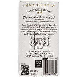 Innocentia | Vin alb demidulce Tamaioasa Romaneasca 0.75L