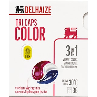 Delhaize | Detergent Color Tri Caps, 36 capsule