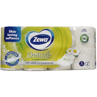 Zewa | Hartie igienica Deluxe Camomile, 3 straturi, 8 role