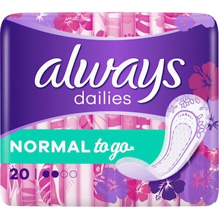 Always Dailies | Absorbante zilnice Normal to go, 20 buc.