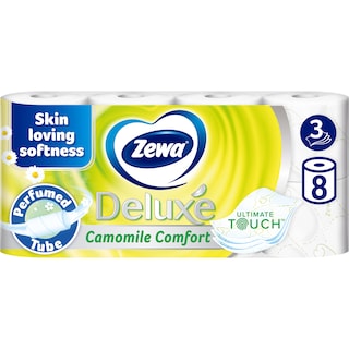 Zewa | Hartie igienica Deluxe Camomile, 3 straturi, 8 role
