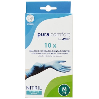 Pura Confort | Manusi de unica folosinta din nitril, marimea M, 10 buc.