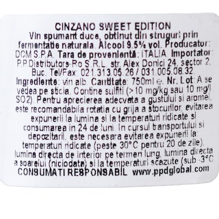 Cinzano | Gran Dolce | Vin spumant dulce 0.75L