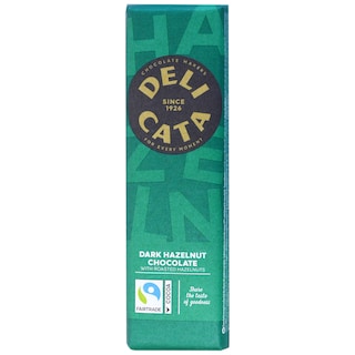 Delicata | Ciocolata neagra cu bucati de alune de padure prajite 100g