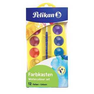 Pelikan | Acuarele Junior, 12 culori + pensula