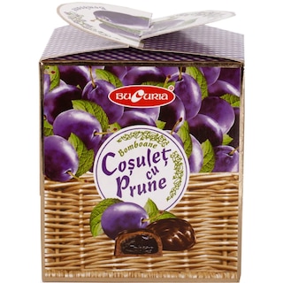 Bucuria | Cosulet cu prune in glazura de ciocolata 200g