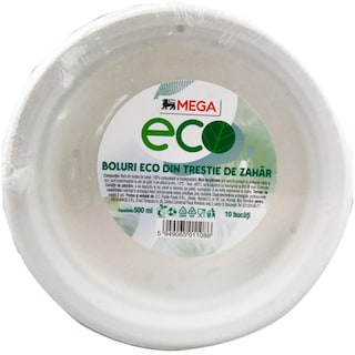 MEGA Eco | Boluri eco din trestie de zahar 10 bucati