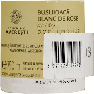 Domeniile Averesti | Vin alb sec Busuioaca Blanc de rose 0.75L