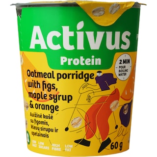 Activus | Porridge instant cu smochine, sirop de artar si portocale 60g