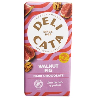 Delicata | Ciocolata neagra cu smochine si nuci caramelizate 150g