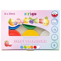 Strigo | Acuarele guase in borcanel, 6 culori x 20 ml