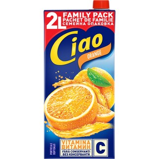 Ciao | Bautura racoritoare necarbogazoasa cu suc de portocale 2L