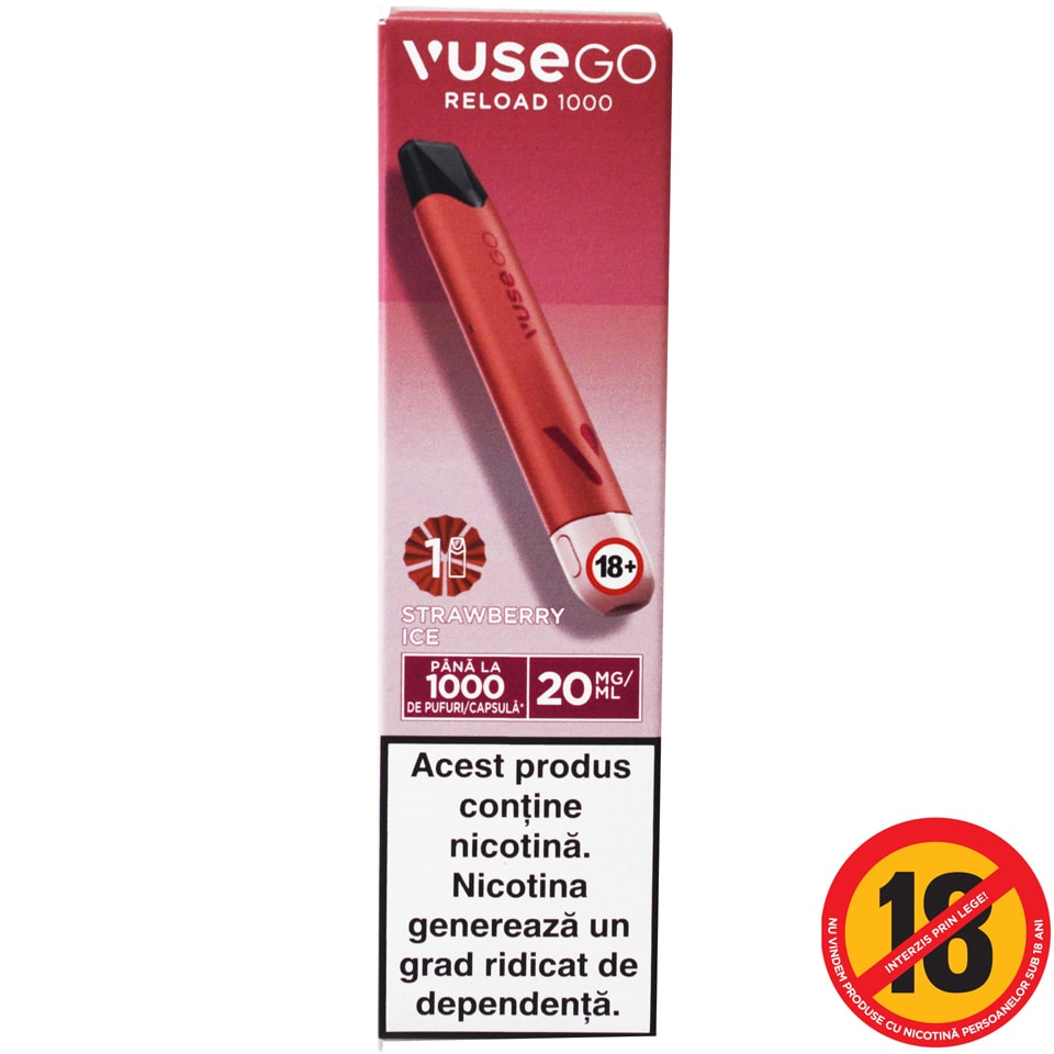 vuse go reincarcabil Vuse Go | Reload | Tigareta electronica Strawberry Ice 1000