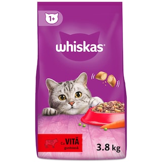 Whiskas | Hrana uscata pentru pisici, cu vita 3.8kg