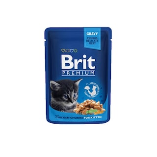 Brit Premium | Hrana umeda bucati de carne de pui Kitten 100g