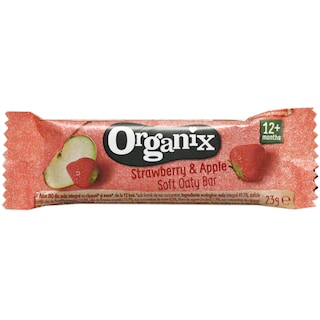 Organix | Baton bio din ovaz integral cu capsuni si mere, + 12 luni 23g