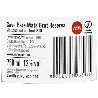 Pere Mata | Vin spumant alb brut bio Cava Pere Mata Reserva Brut 0.75L