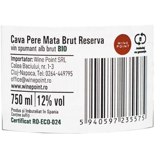 Pere Mata | Vin spumant alb brut bio Cava Pere Mata Reserva Brut 0.75L